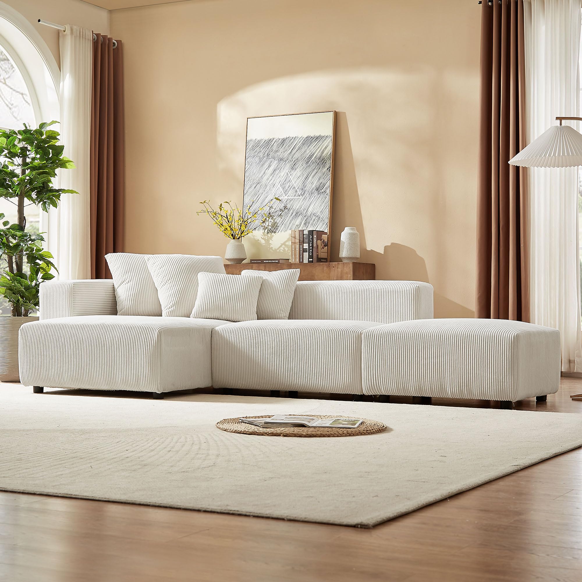 118.1" CurvaForm Modular Sectional Sofa – Modern Minimalist Couch in Beige