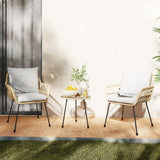 3 Pieces Outdoor Bistro Set, Bistro Set Outdoor with Glass Top Table