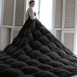 Pinch Pleat Goose Down Feathers Comforter Twin Size All Season-Ultra Soft and Cozy