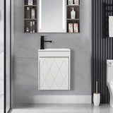 16" Bathroom Vanity Sink Combo for Small Space, Wall Mounted Bathroom Cabinet Set