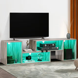 DIY TV Stand w/LED Strip, Modern Deformable Entertainment Center