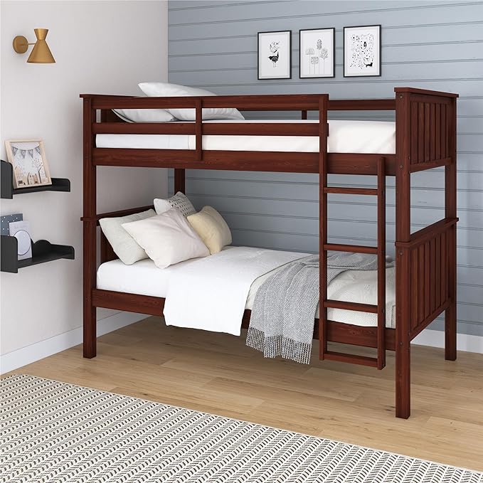 Bailen Convertible Solid Wood Bunk Bed, Stackable and Detachable Bed Frames