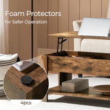 Vintage Coffee Table, Lift Top Coffee Table with Large Hidden Storage Shelf