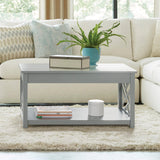 Coventry 36" W Wood Coffee Table, Gray