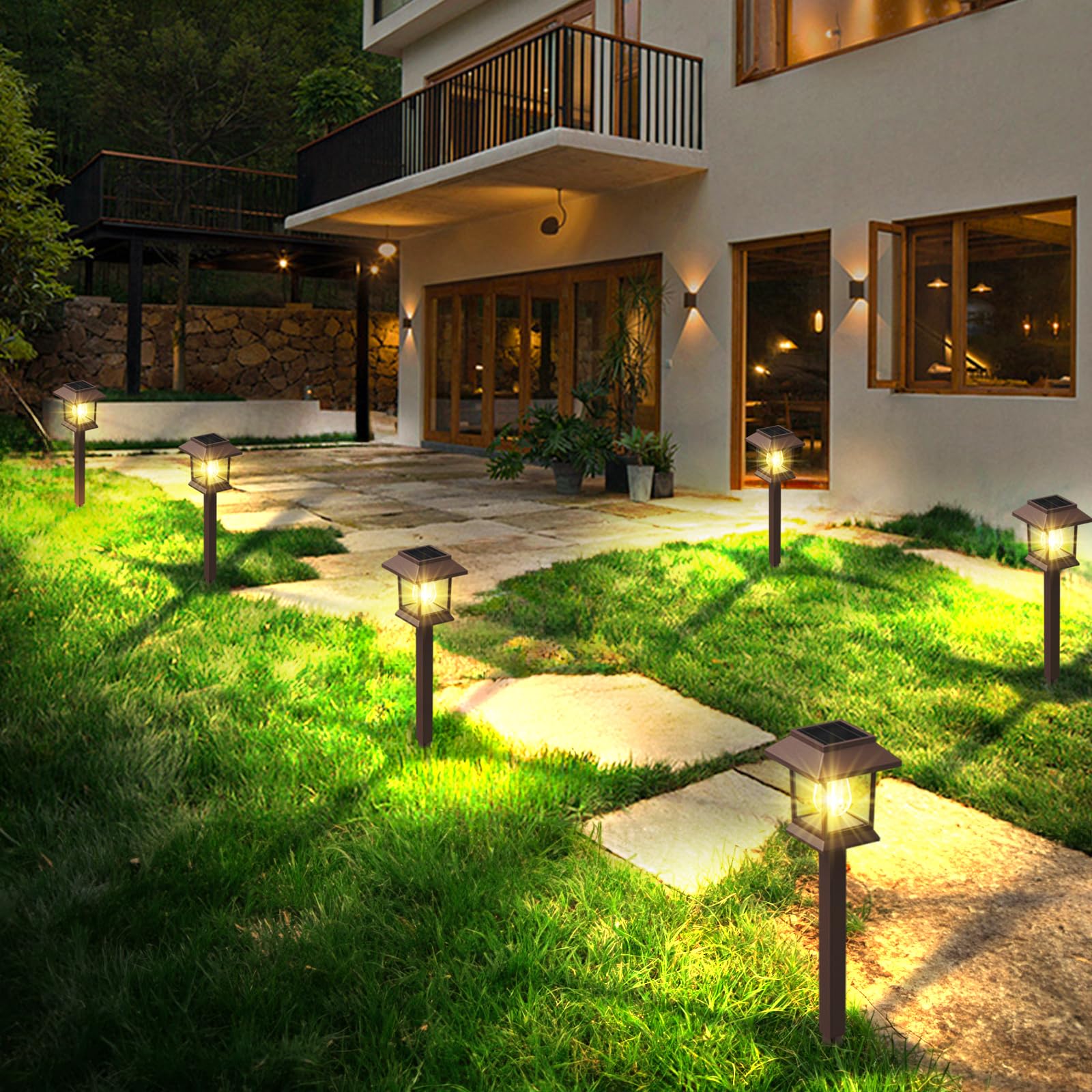 Solar Pathway Lights Outdoor, 12 Pack Upgraded LED Waterproof Solar