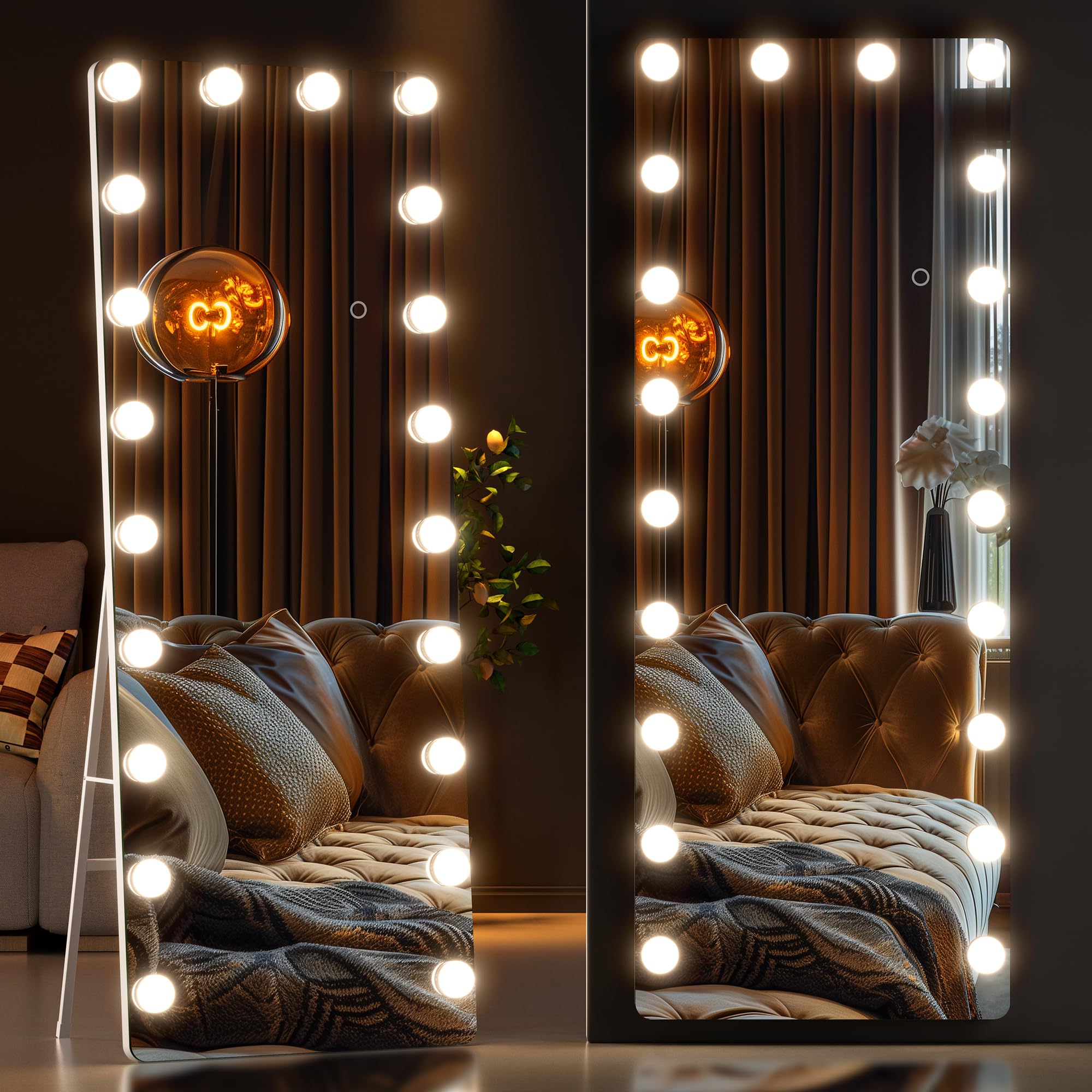 Full Length Mirror with Lights,  Led Standing Mirror