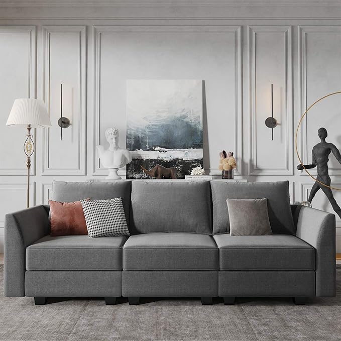 Modern Loveseat Polyester Fabric Loveseat Sofa for Small Space Modular Sofa with Storage Seat