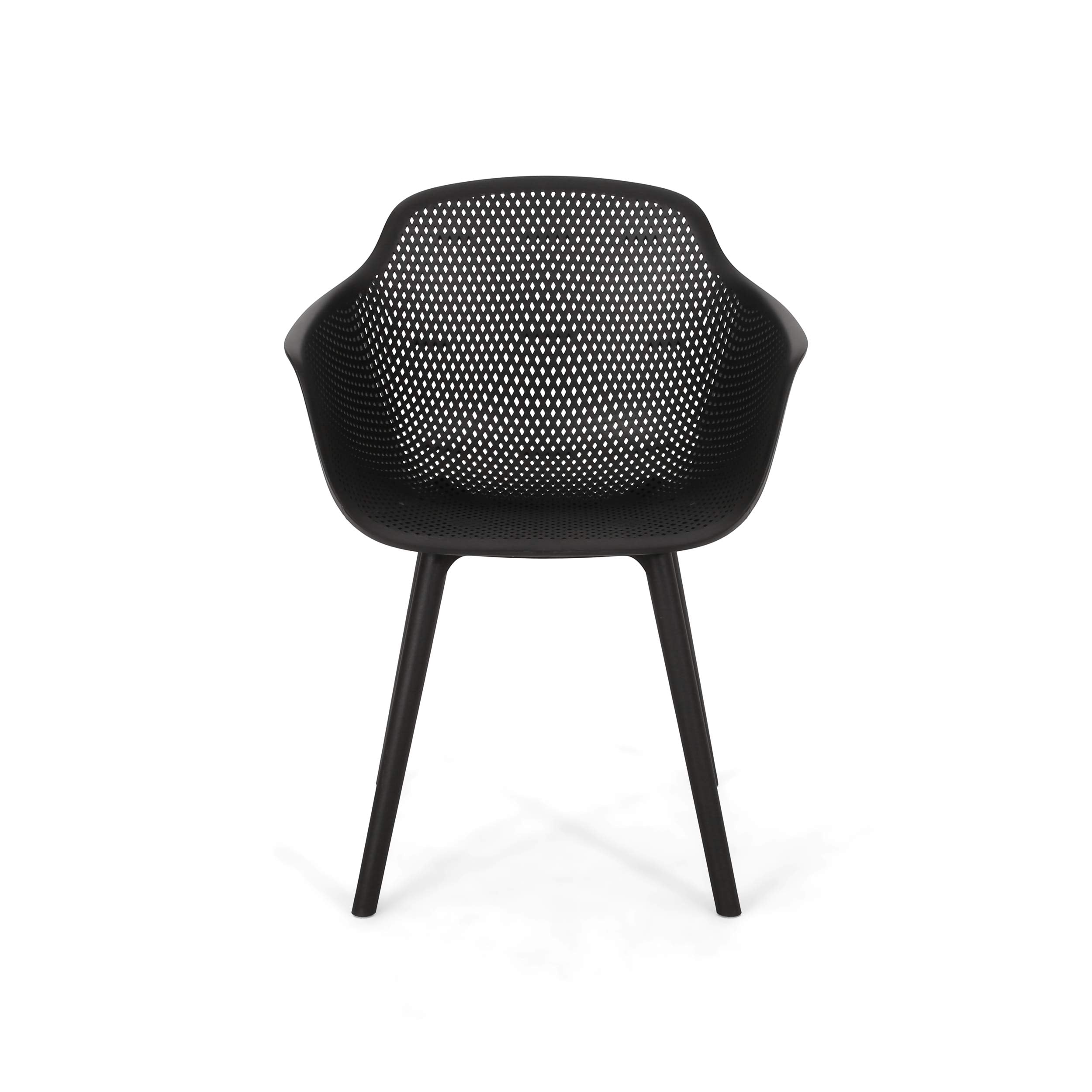 Davina Outdoor Dining Chair (Set of 4), Black