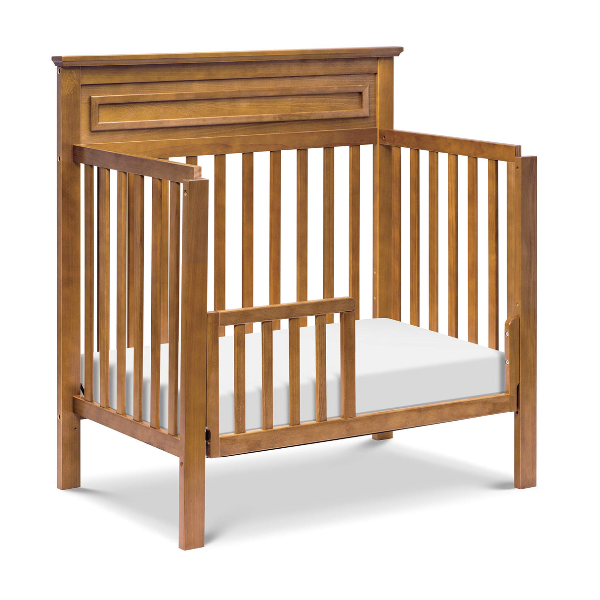 Autumn 4-in-1 Convertible Mini Crib in Chestnut, Greenguard Gold Certified