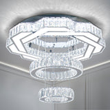 22.5" Crystal Chandeliers Living Room Modern Chandelier Crystal Ceiling Light LED 2