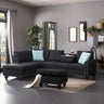 L Sectional Sofa Set with Storage Ottoman, L Shape Linen Upholstered Modular Couch & Chaise