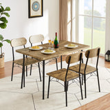 Dining Table Set for 4, 5 Piece Dinette with Chairs for Kitchen, Breakfast Nook