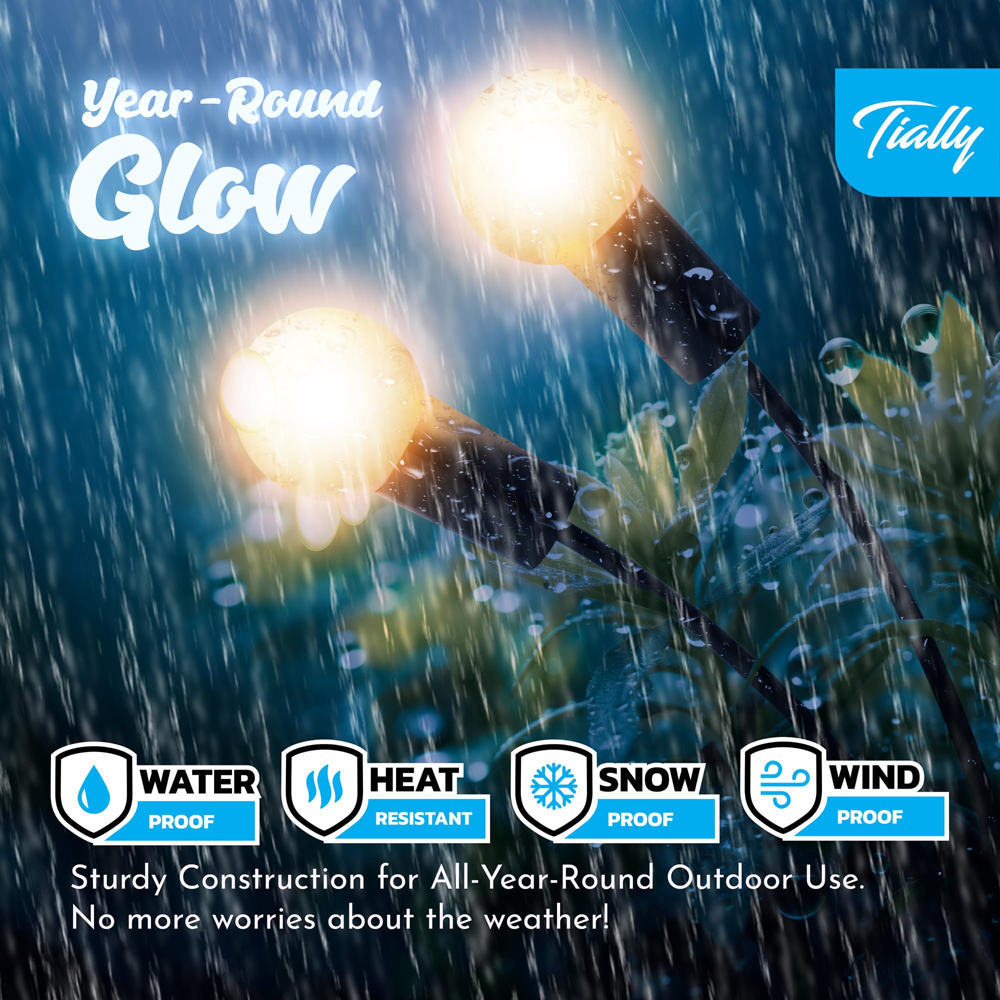 4 Pack Firefly Lights Solar Outdoor | 32 LED Firefly Solar Garden Lights