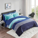 Full Comforter Sets with Sheets - Bed in a Bag 9 Pieces Teen Bedding