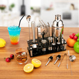 Cocktail Shaker Set, 23-Piece Stainless Steel Bartender Kit with Acrylic Stand