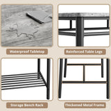 Table Set for 4, Kitchen Table with Upholstered Bench and 2 Chairs, Kitchen Table
