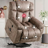 Power Lift Recliner Chair for Elderly- Heavy Duty and Safety Motion Reclining Mechanism-Antiskid Fabric Sofa Living Room Chair with Overstuffed Design, Camel