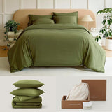 Percale Duvet Cover - Cotton Tencel Lyocell Duvet Cover Set, Crisp Breathable,