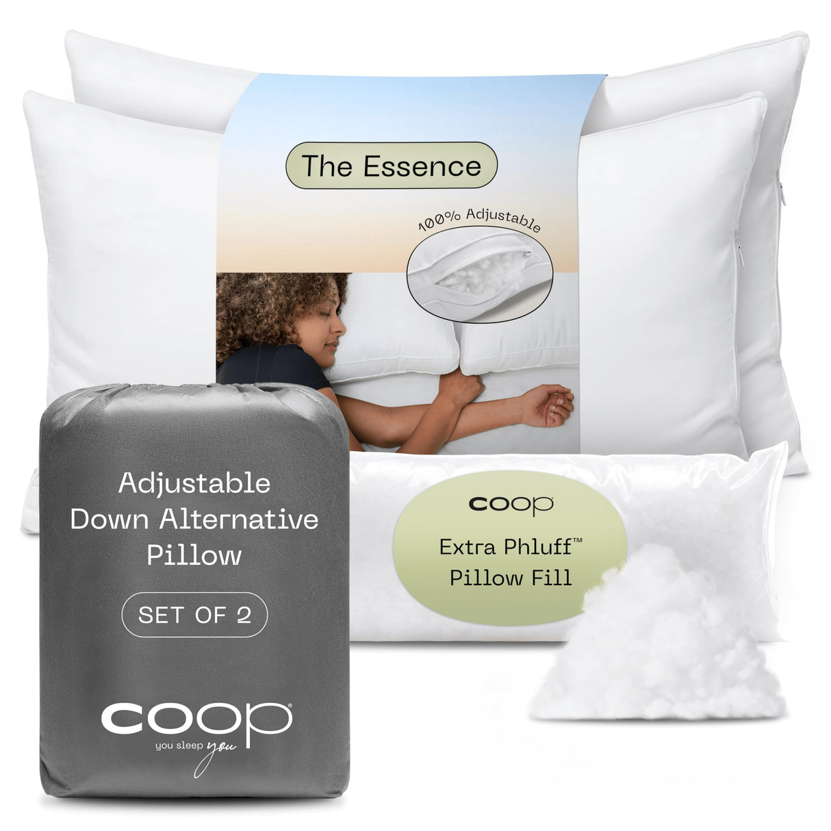 The Essence Down Alternative Pillow King Size Set of 2