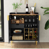 Sideboard Buffet Cabinet with Fluted Texture, Modern Coffee Bar Cabinet