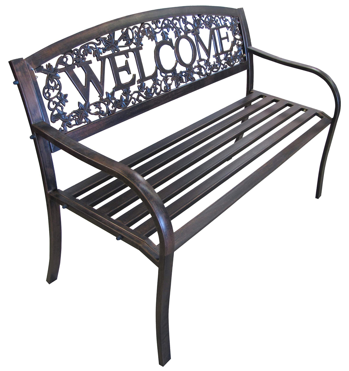 Metal Welcome Outdoor Bench
