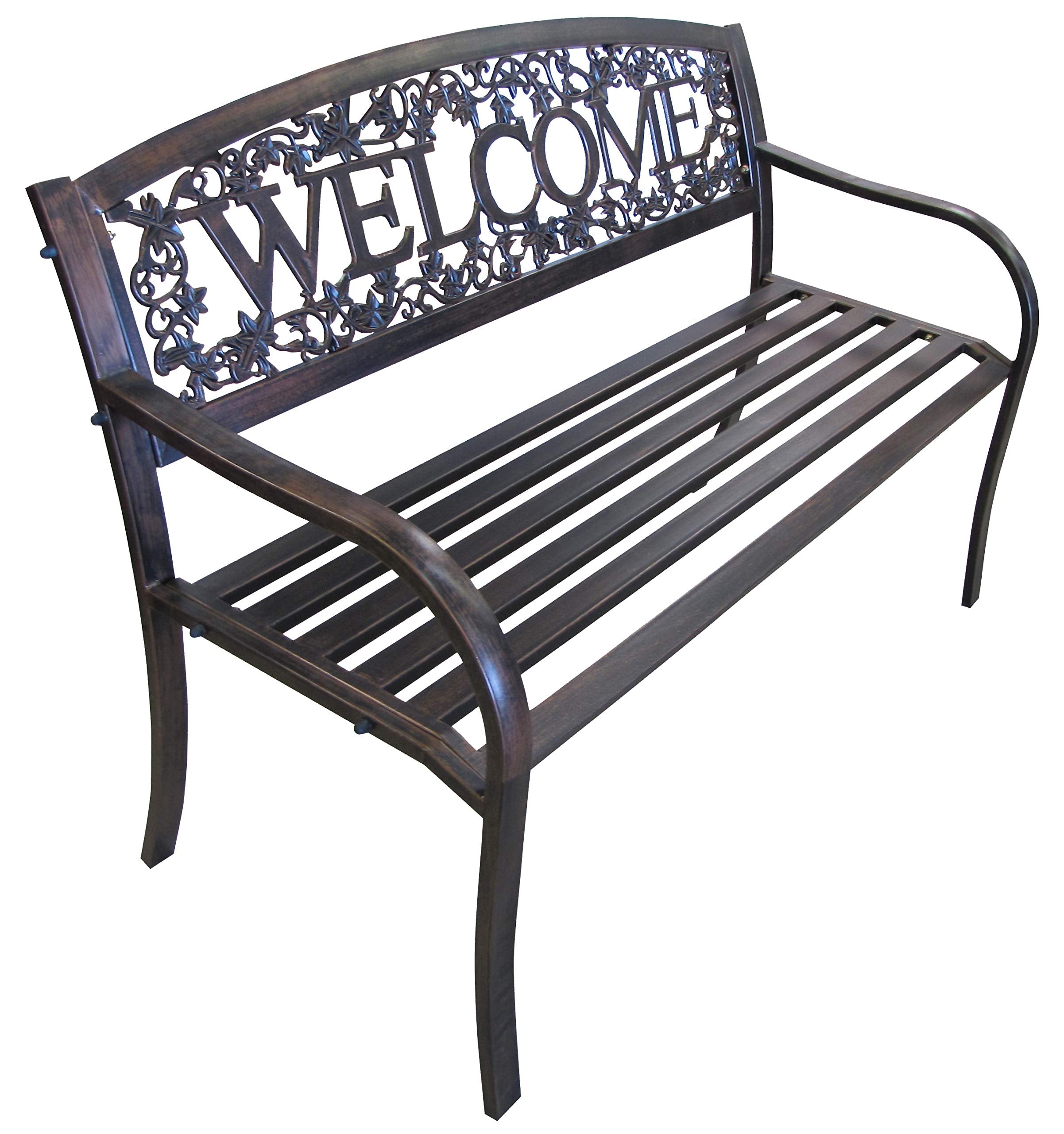 Metal Welcome Outdoor Bench