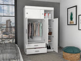 Tucson Modern Bedroom Armoire, with Two Drawers, Three Large Cabinets