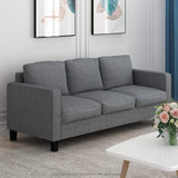 Bayonne Modern Upholstered 3-Seater Sofa Couch for Living Room, Gunmetal