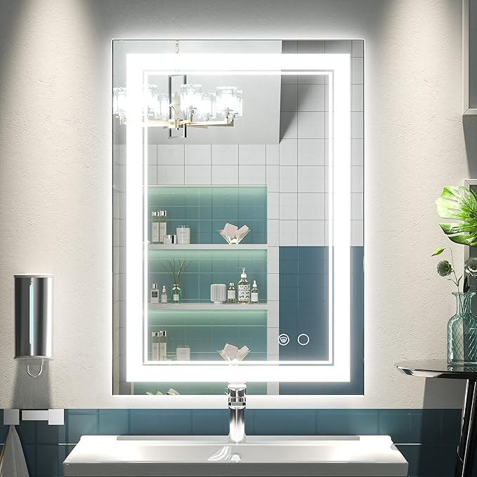 55 x 36 Inch LED Mirror Bathroom Mirror with Lights, UL Listed LED Driver,