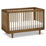 Marley 3-in-1 Convertible Crib in Walnut Finish and Walnut Legs,