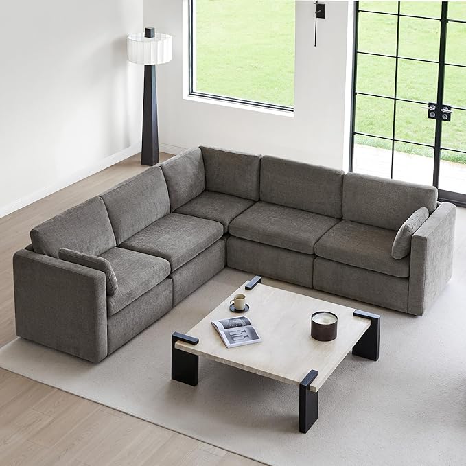 Oversized Modular Sectional Fabric Sofa set, FSC Certified Extra Large L Shaped Couchl