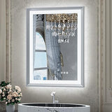 20x28 LED Mirror for Bathroom Black Metal Frame Frontlit & Backlit Lighted