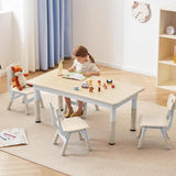 Kids Study Table and Chairs Set, Height Adjustable Toddler Table and Chair Set for Kids Ages 3-8