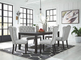 Jeanette Modern Rectangular Distressed Dining Table ONLY, Seats up to 6, Black