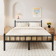 Queen Size Metal Bed Frame with Headboard & Footboard - 14 Inch Platform with Steel Slat Support