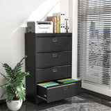 Lateral File Cabinet with Lock,4 Drawer Metal Filing Cabinets, Home Office Storage