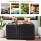 88 Gallon Patio Rattan Storage Container Bin Box for Toys Furniture Tools in Garden