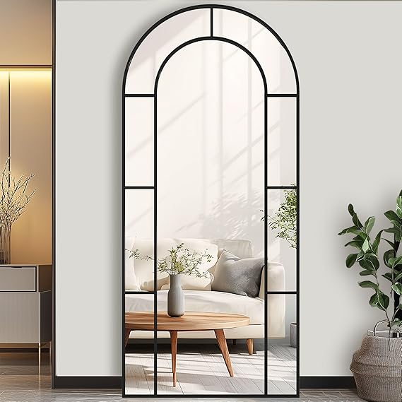 32x48 Arched Black Bathroom Mirror