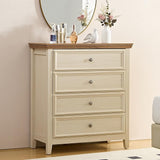 White Dresser for Bedroom, 4 Chest of Drawers, Wooden Dressers Tall Nightstand