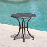 Lola Outdoor 19" Cast Aluminum Side Table, Bronze Finished