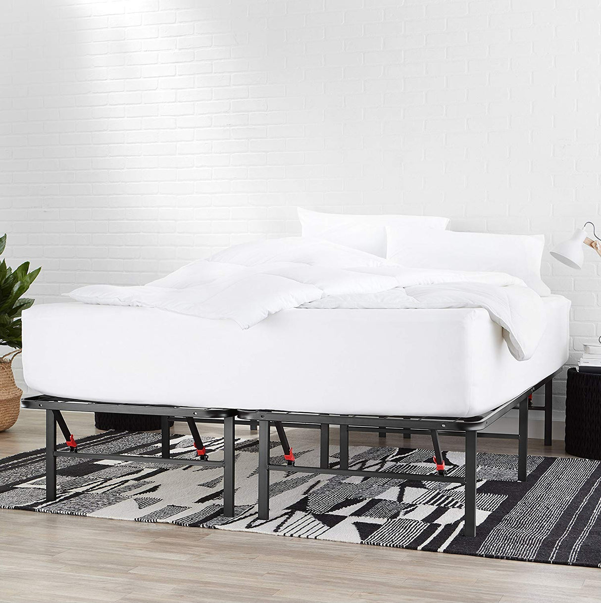 Foldable Metal Platform Bed Frame with Tool Free Setup, 14 Inches High