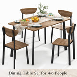 Kitchen Dining Table Set for 4, Modern Rectangular 5 Piece Dining Room Table