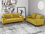 Womble Velvet Upholstered Living Room Diamond Tufted Chesterfield with Gleaming