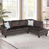 L-shaped Sectional Sofa Set Luxurious Flannelette 5-seat Couches, Right Facing Chaise