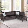 L-shaped Sectional Sofa Set Luxurious Flannelette 5-seat Couches, Right Facing Chaise