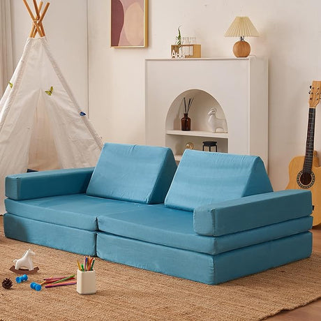 Couch Extended Size 8PCS for Family, Floor Sofa Couch Modular Funiture for Kids Adults,