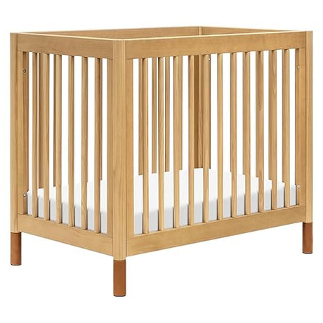 Gelato 4-in-1 Convertible Mini Crib in White and Washed Natural,