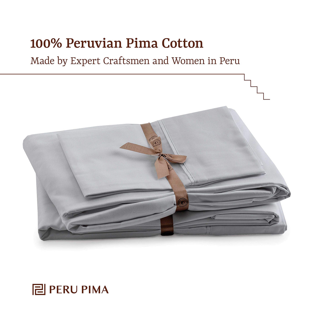 - 600 Thread Count Sateen - 100% Peruvian Pima Cotton - Full Bed Sheet Set,