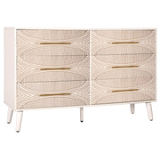 6 Drawer Dresser, Dresser for Bedroom, Chest of Drawers with Metal Handle