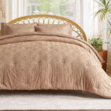 Boho Comforter Set King Size 7 Piece, Shabby Chic Tufted Comforter Set with Sheets